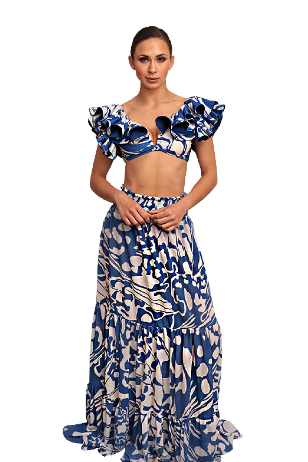 Image of Alcatraz's Deep Blue Maxi Cover-Up Skirt.