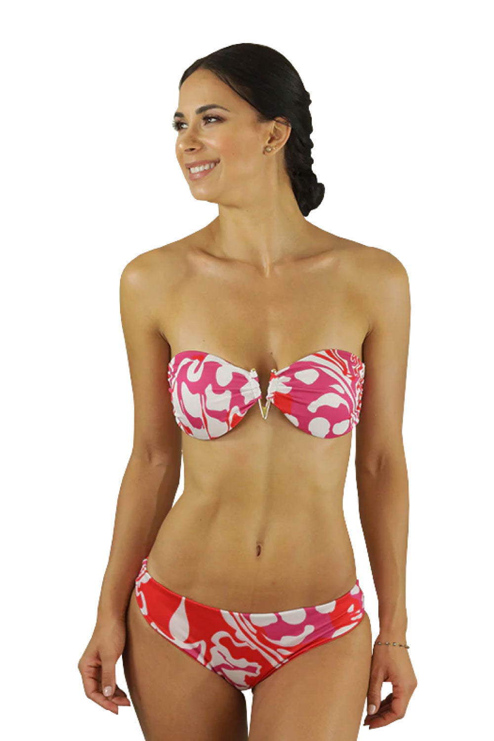 Image of Alcatraz's Pink Iris Bikini Set.