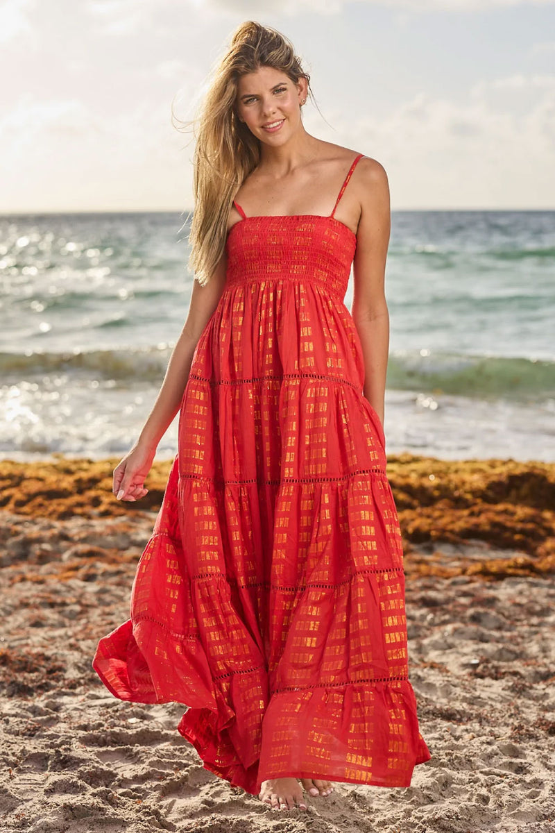 dresses in coral for holiday Sea Coral Ruffle Butterfly Dress Peach main image 1