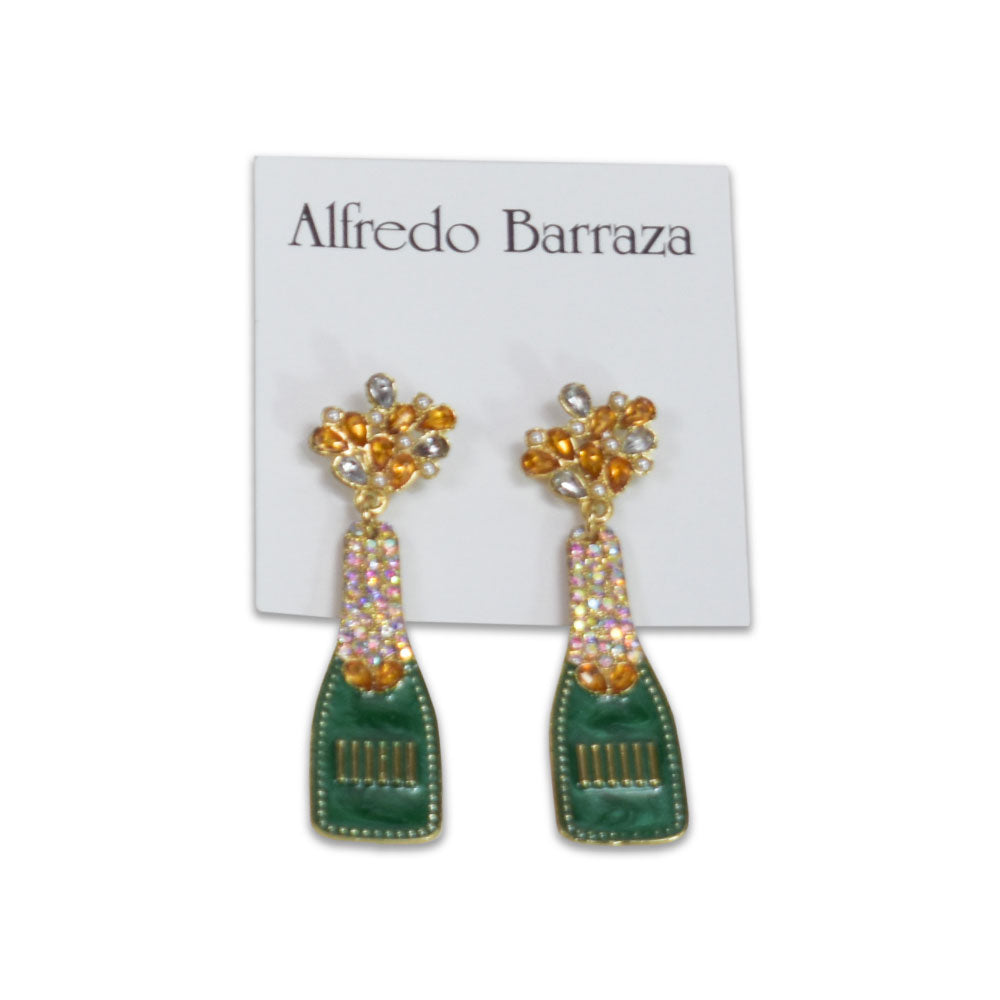 Image of Alfredo Barraza's Champagne Bottles Handmade Earrings.