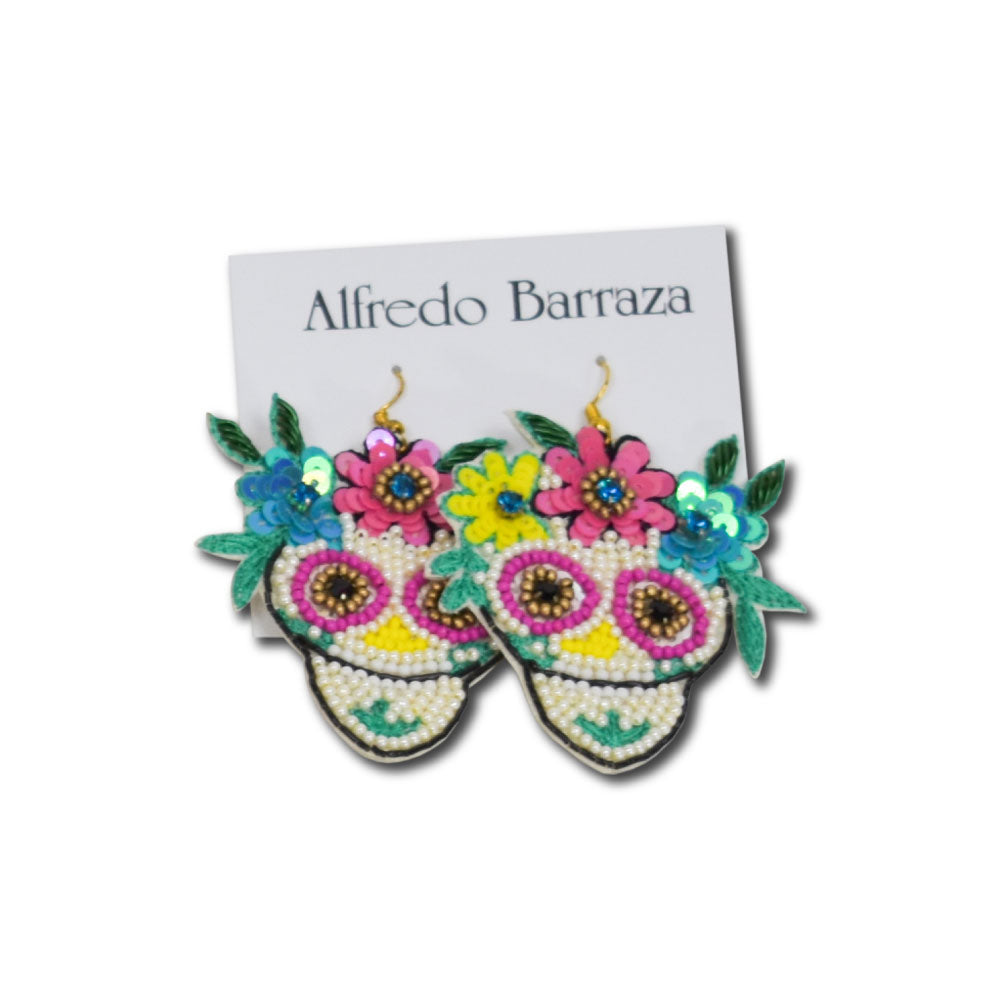 Image of Alfredo Barraza Handmade Sugar Skulls Earrings.