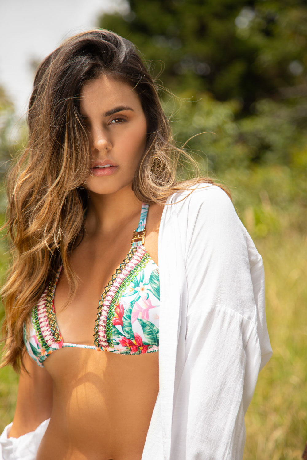 Image of the front of Lateen's Sunshine Bikini Set on a model.