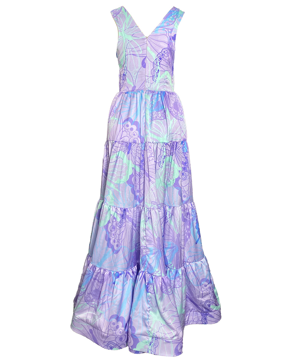 Elegant Deep V-Neck Maxi Dress – Alfredo Barraza Boutique