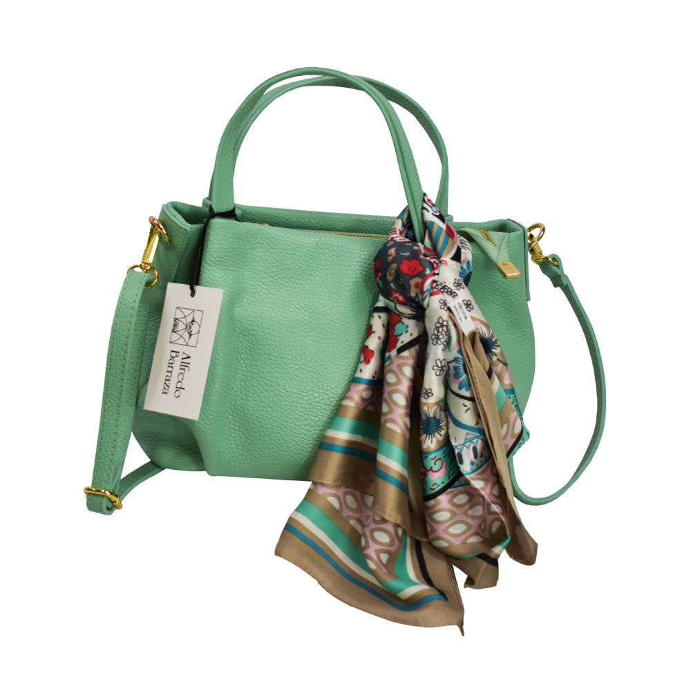 Image of the front of Alfredo Barraza's Oversized Crossbody with Scarf.