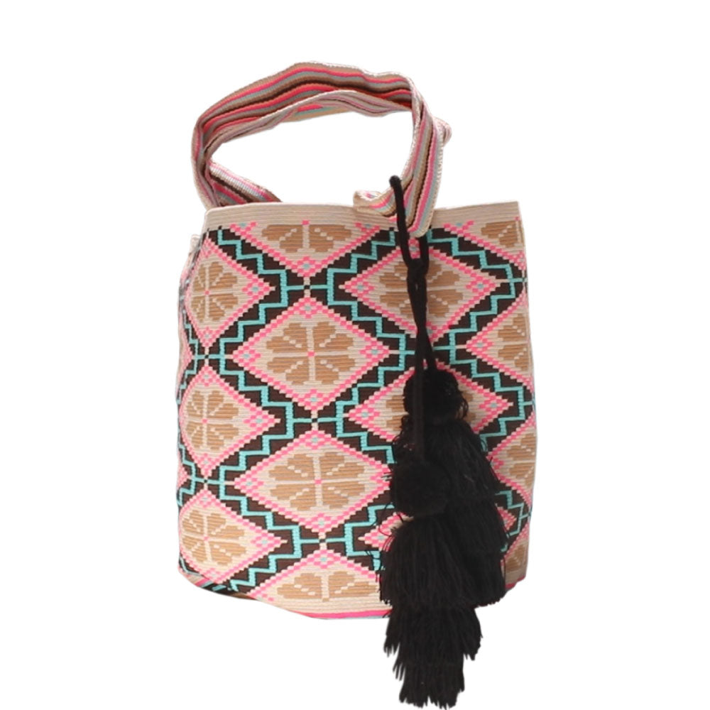 Image of the front of Alfredo Barraza's Petal Patterned Mochila.