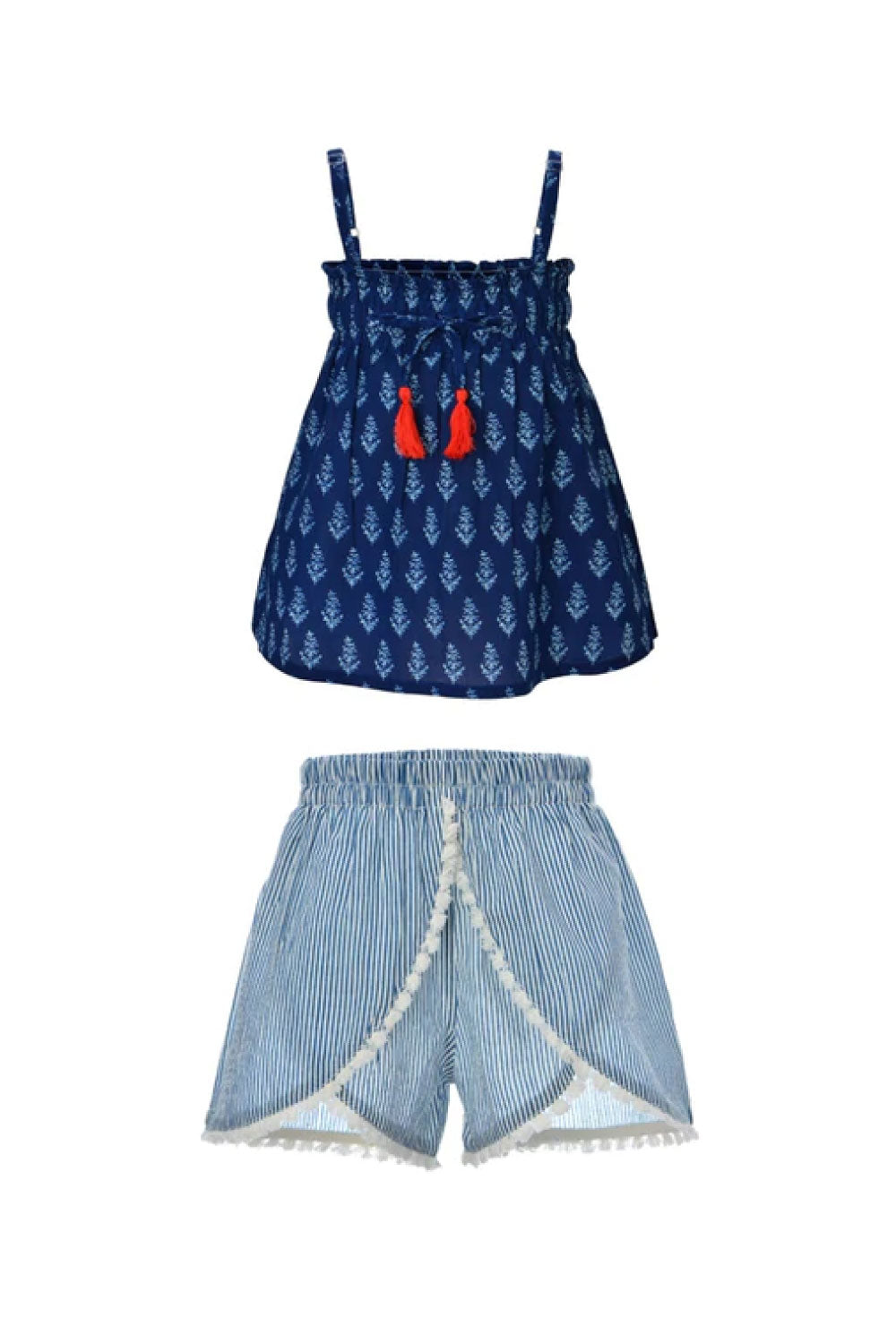 Image of the front of the Paisley Lili Top & Misha Short Set.