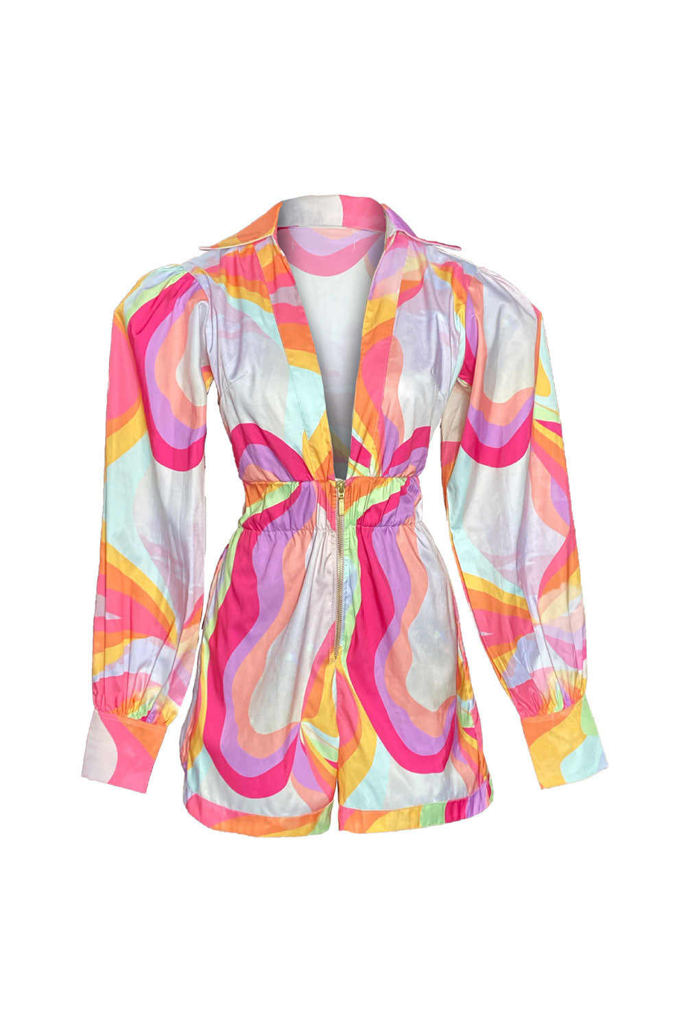 Image of the front of the Tonie Jumpsuit in Magic Sunset.