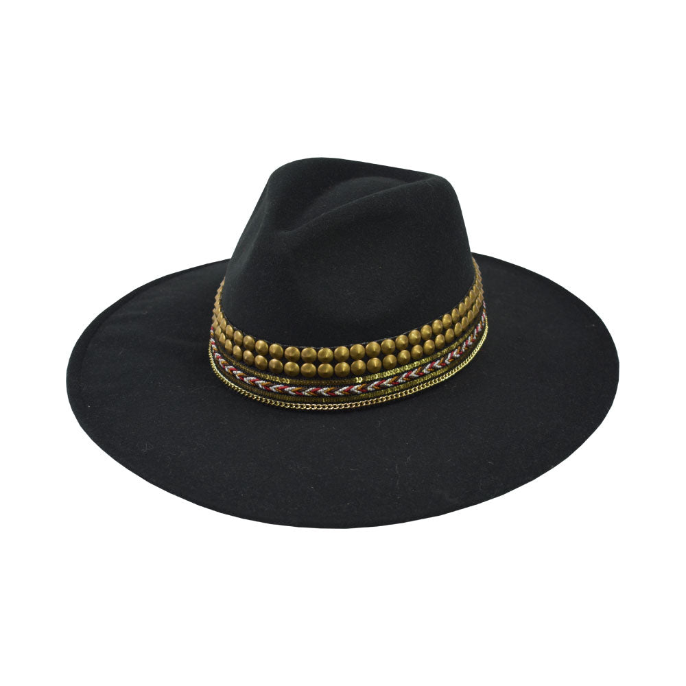 Image of Wide Brimmed Hat with Black.