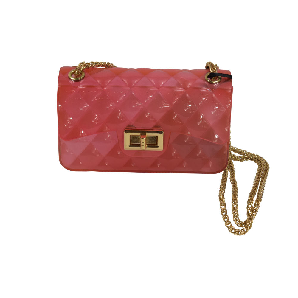 Image of Alfredo Barraza Girls' Mini Quilted Jelly Bag in Coral.