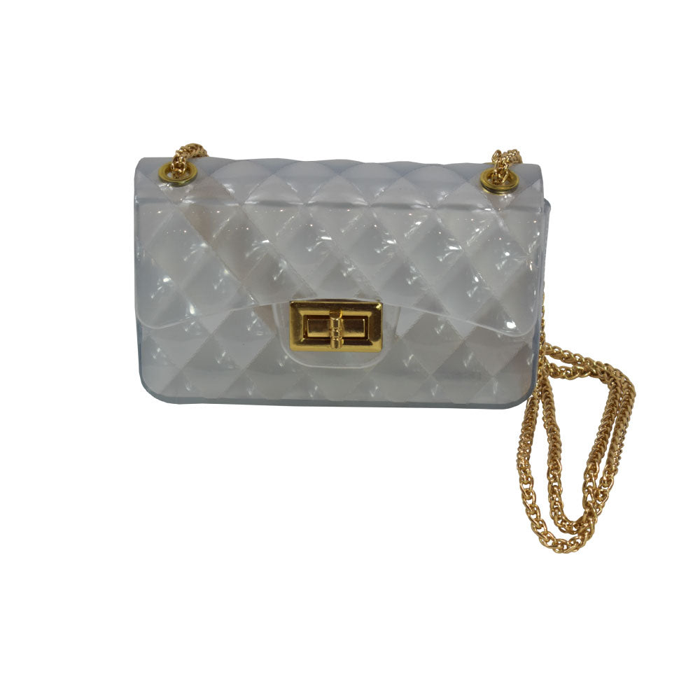 Image of Alfredo Barraza Girls' Mini Quilted Jelly Bag in White.