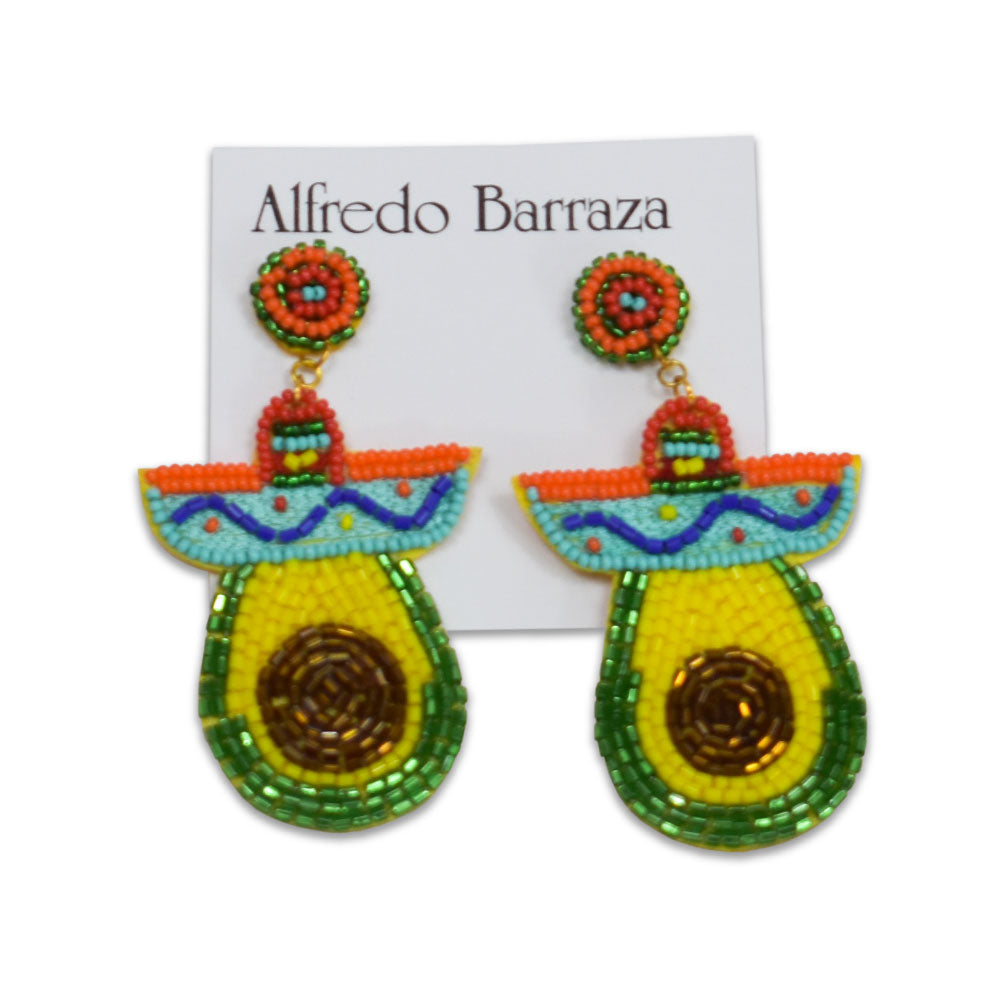Image of Alfredo Barraza's Avocados with Sombreros Handmade Earrings.