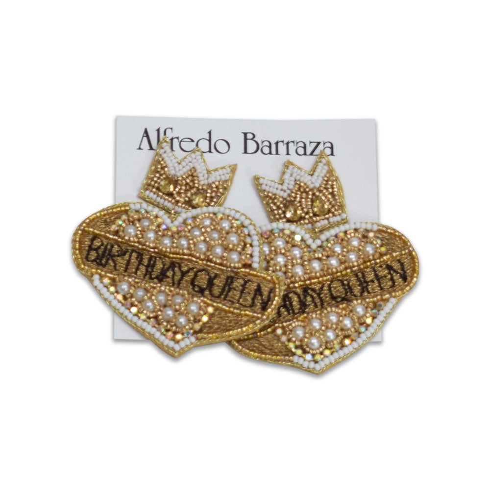 Image of Alfredo Barraza's "Birthday Queen" Handmade Earrings.