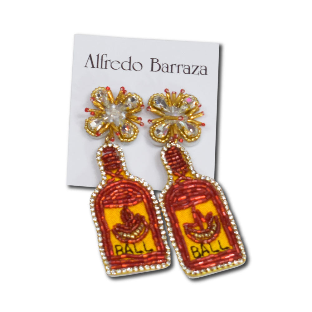 Image of Alfredo Barraza Handmade Fireball Bottle Earrings.
