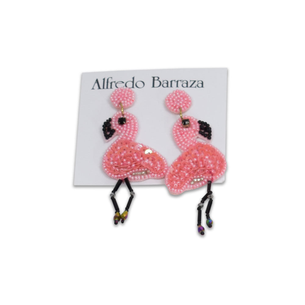 Image of Alfredo Barraza's Flamingos Handmade Earrings.