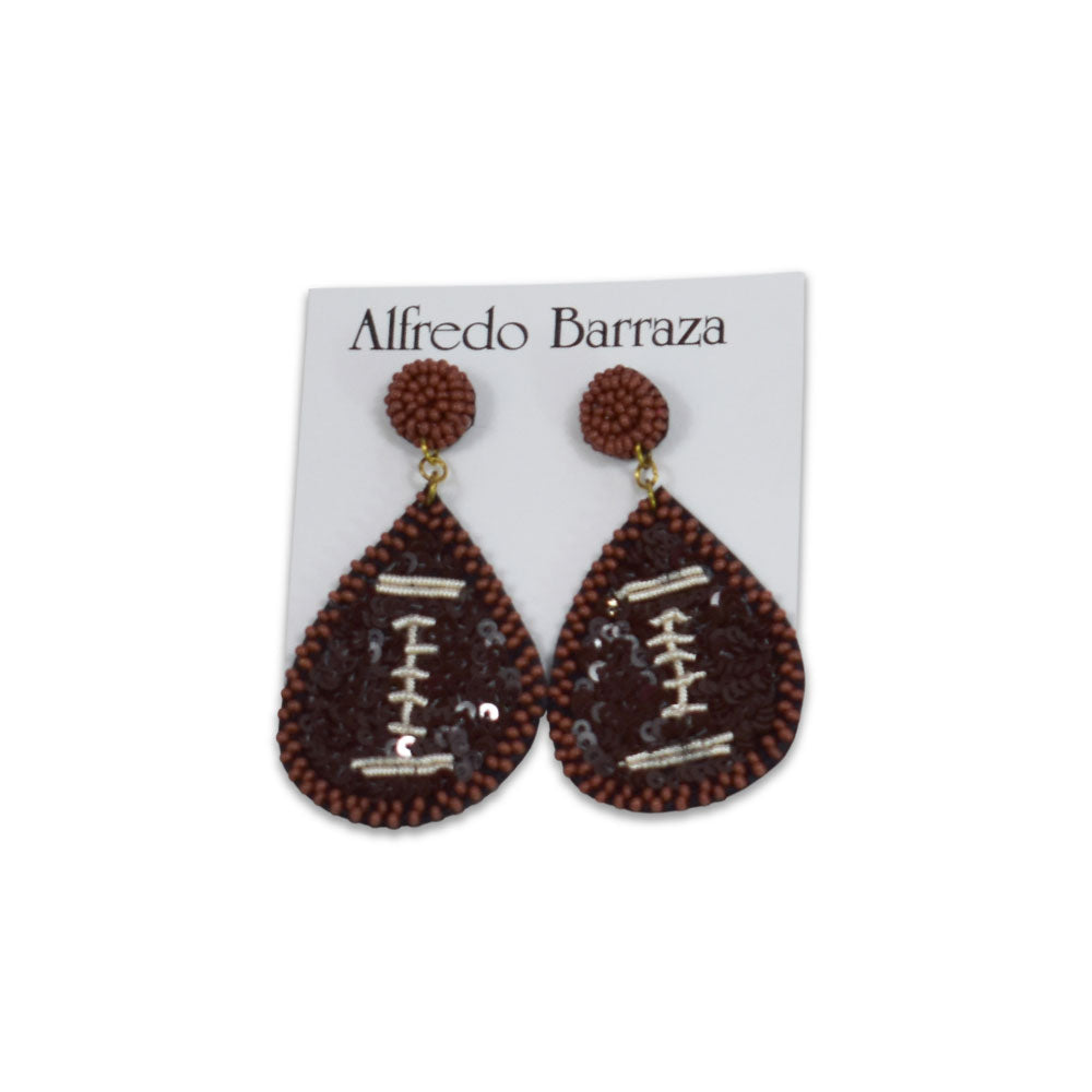 Image of Alfredo Barraza's American Footballs Handmade Earrings.