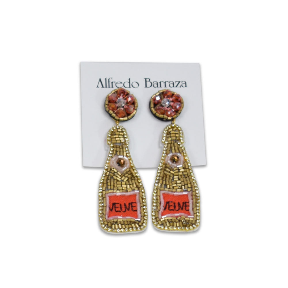 Image of Alfredo Barraza's Gold Bottles Handmade Earrings.