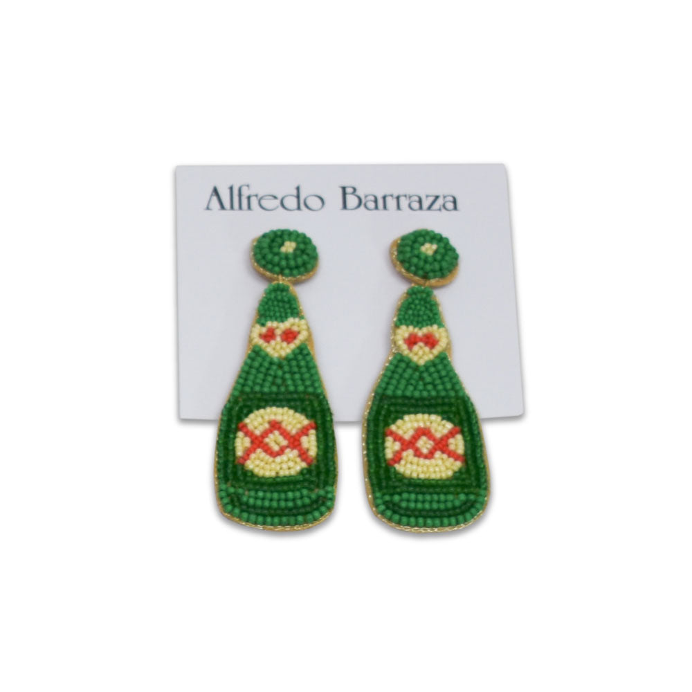 Image of Alfredo Barraza's Green Bottles Handmade Earrings.