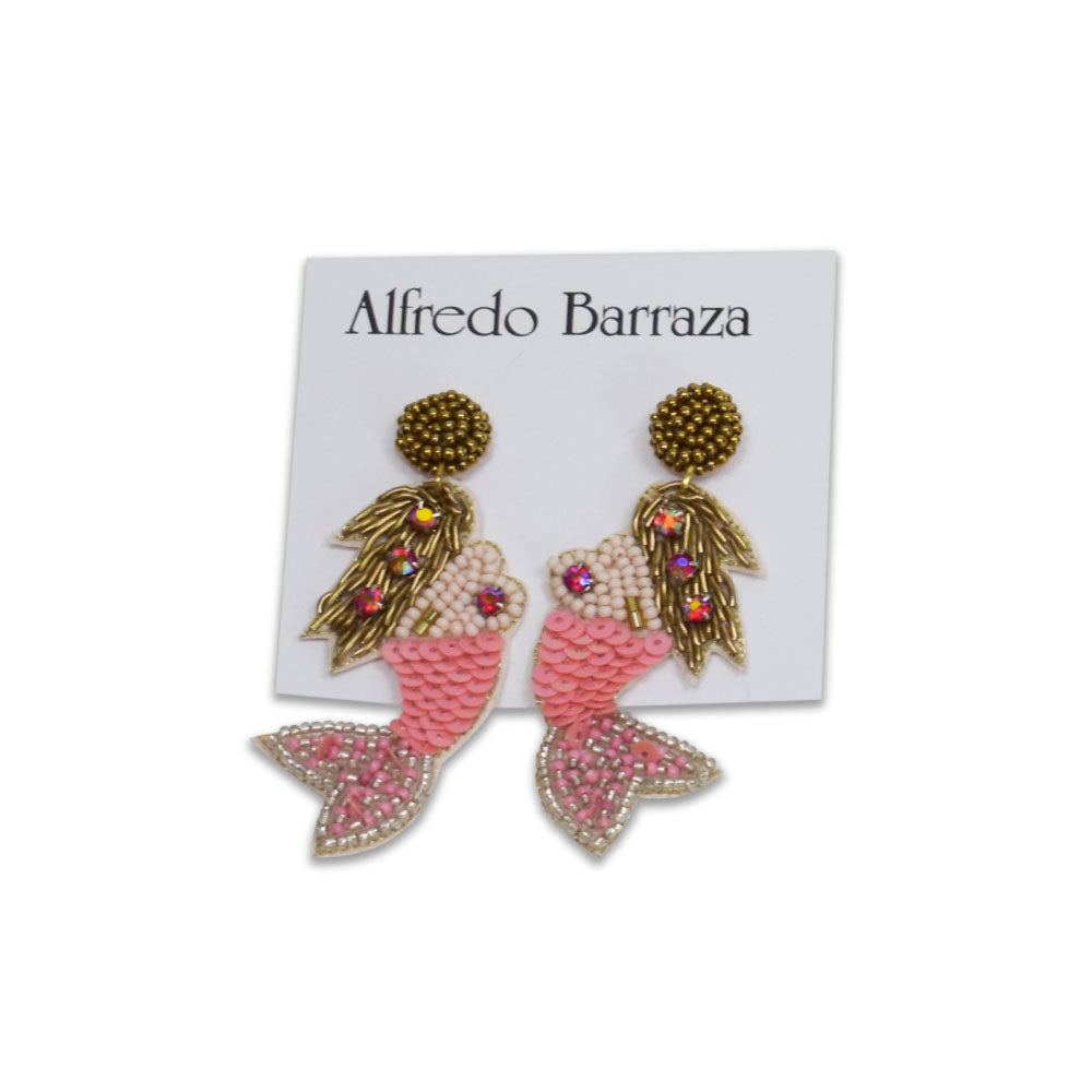 Image of Alfredo Barraza's Pink Mermaids Handmade Earrings.