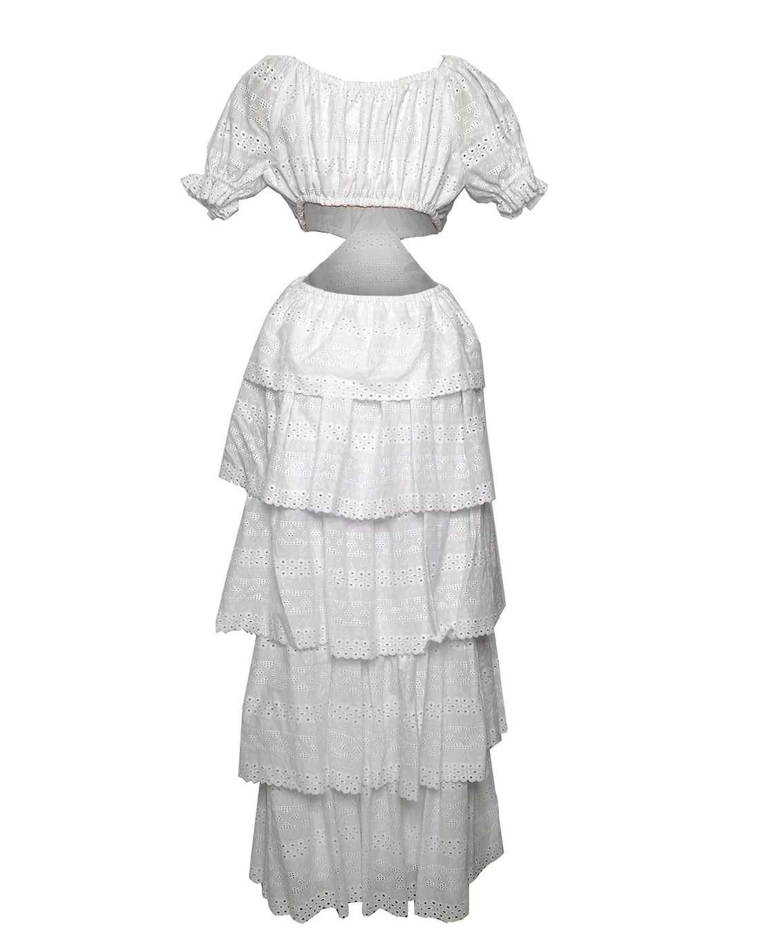 Image of the back of Liliana Meza's Marsha Dress in White.