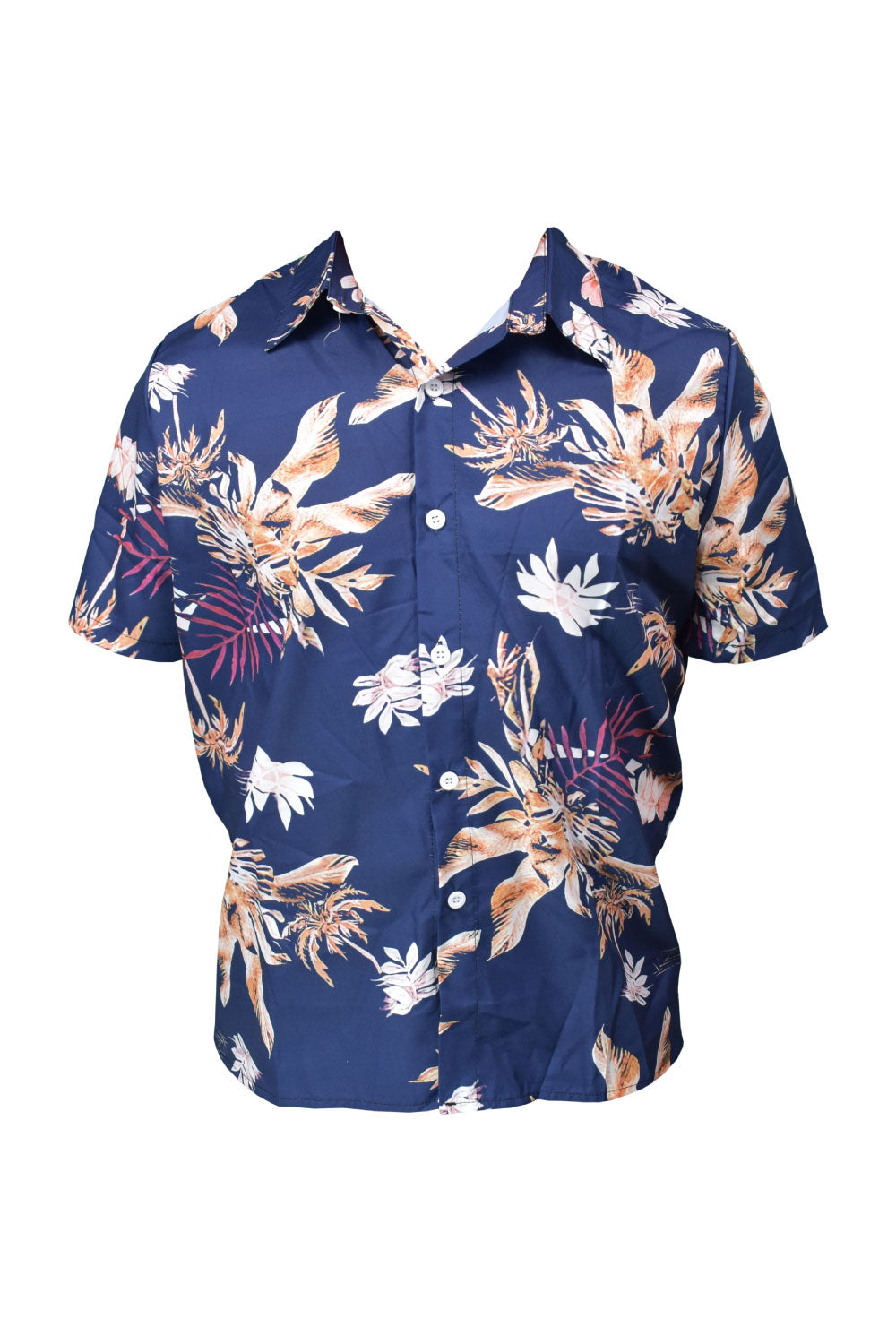 Image of the front of the Palm Leaves Hawaiian Men's Shirt.