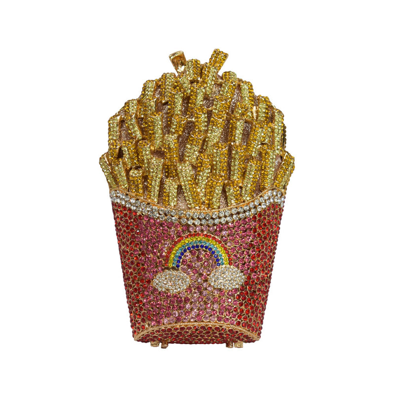 Rhinestone French Fries Clutch