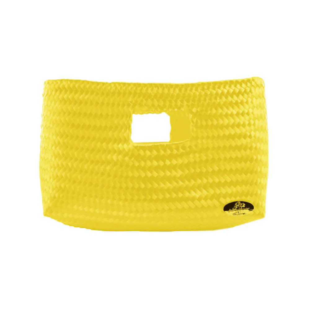 Image of Alison Woven Clutch in Yellow.