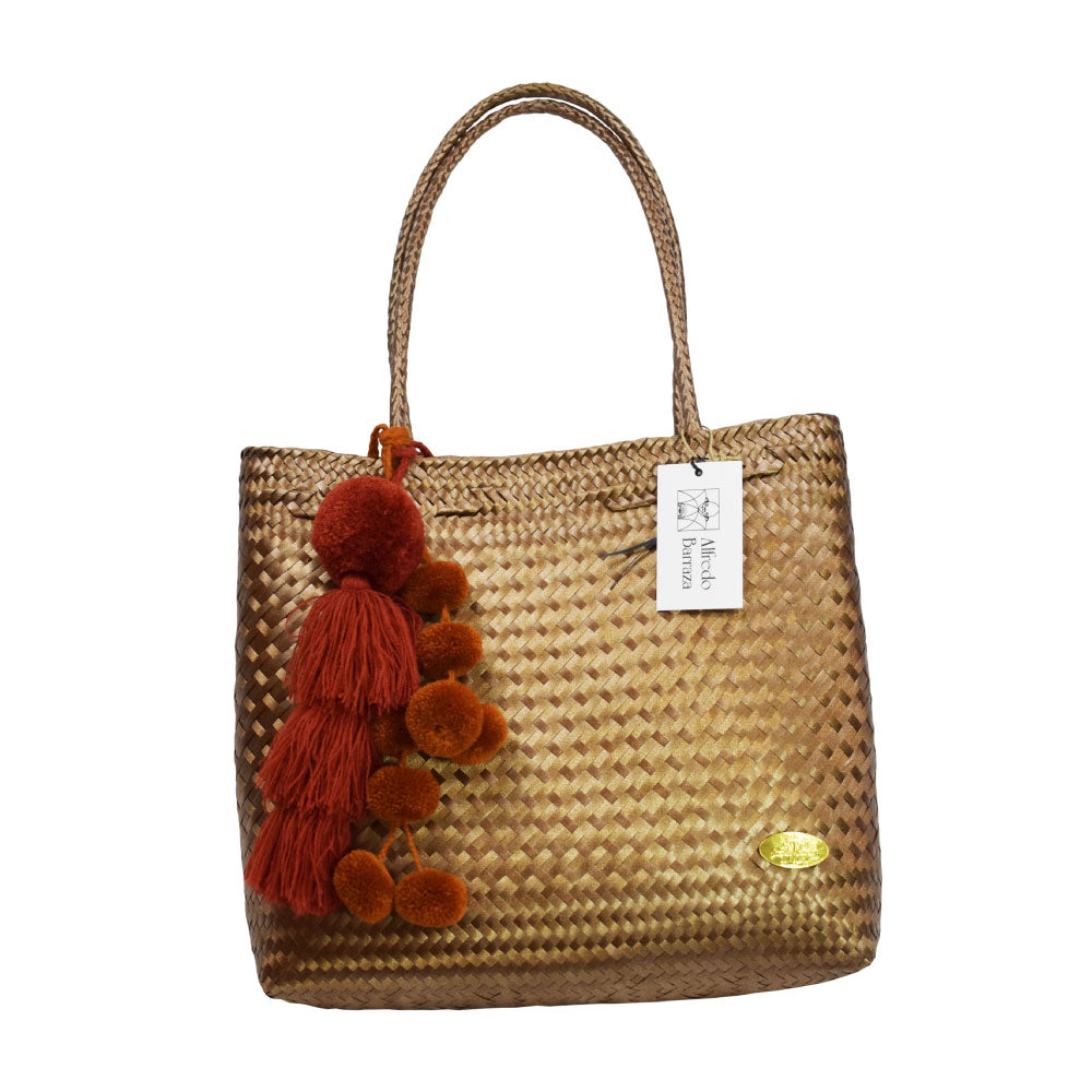 Image of Chila Woven Bag in Bronze.