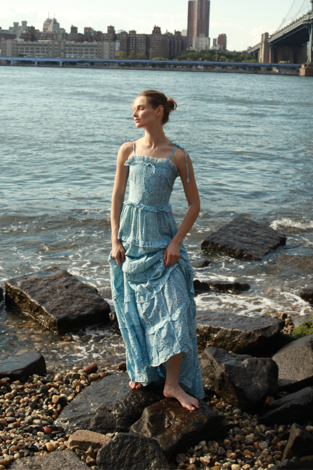 Cecilia Dress Blue Alfredo Barraza Boutique Cecilia Dress Blue Alfredo Barraza Boutique