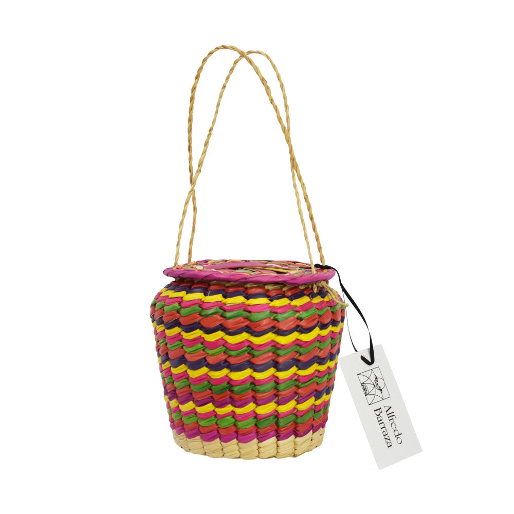 Image of Honey Pot Basket Bag in Multi Color.