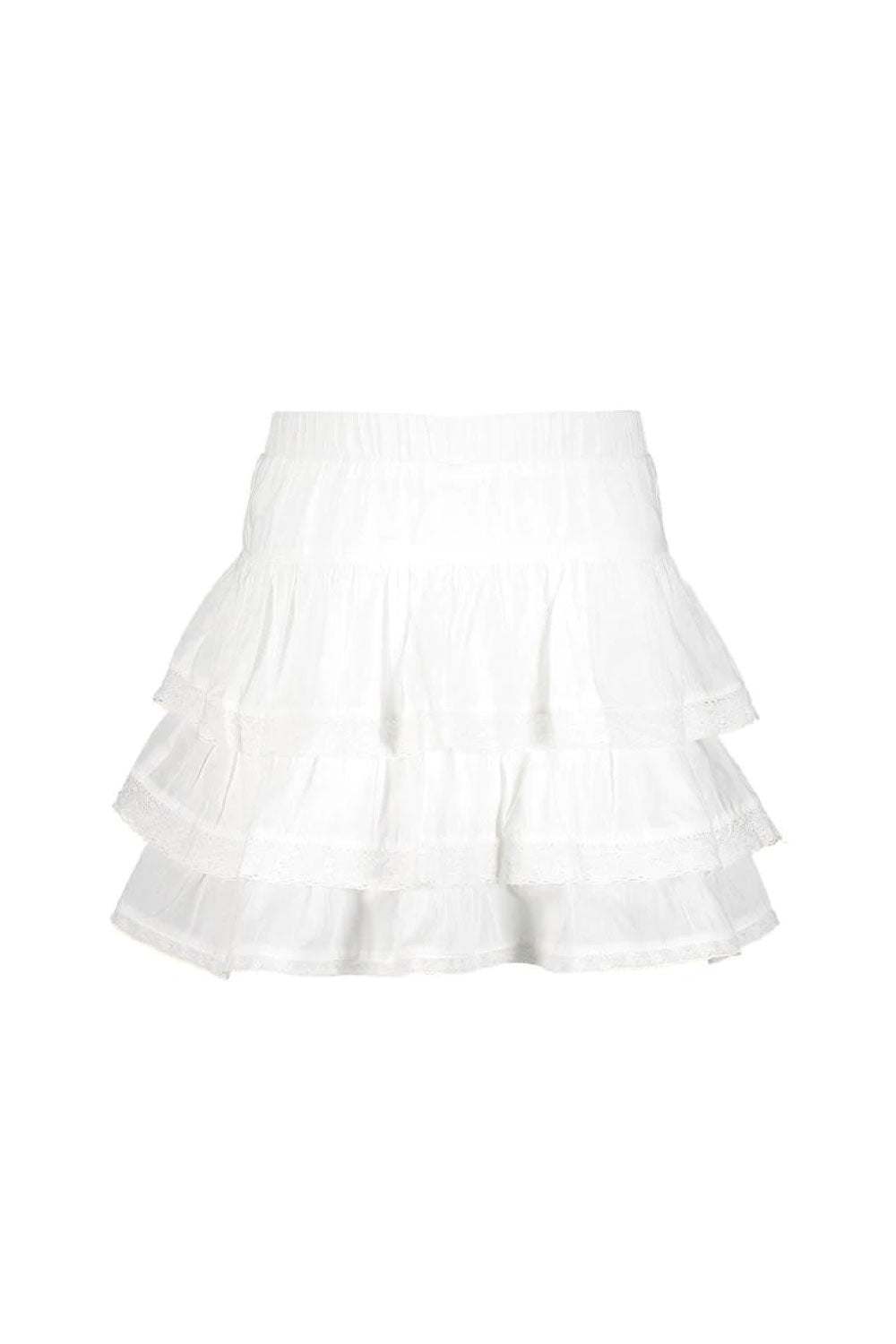 Image of the front of the Lacey Skirt in White.