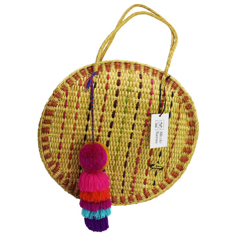 Image of Luna Straw Bag in Orange.