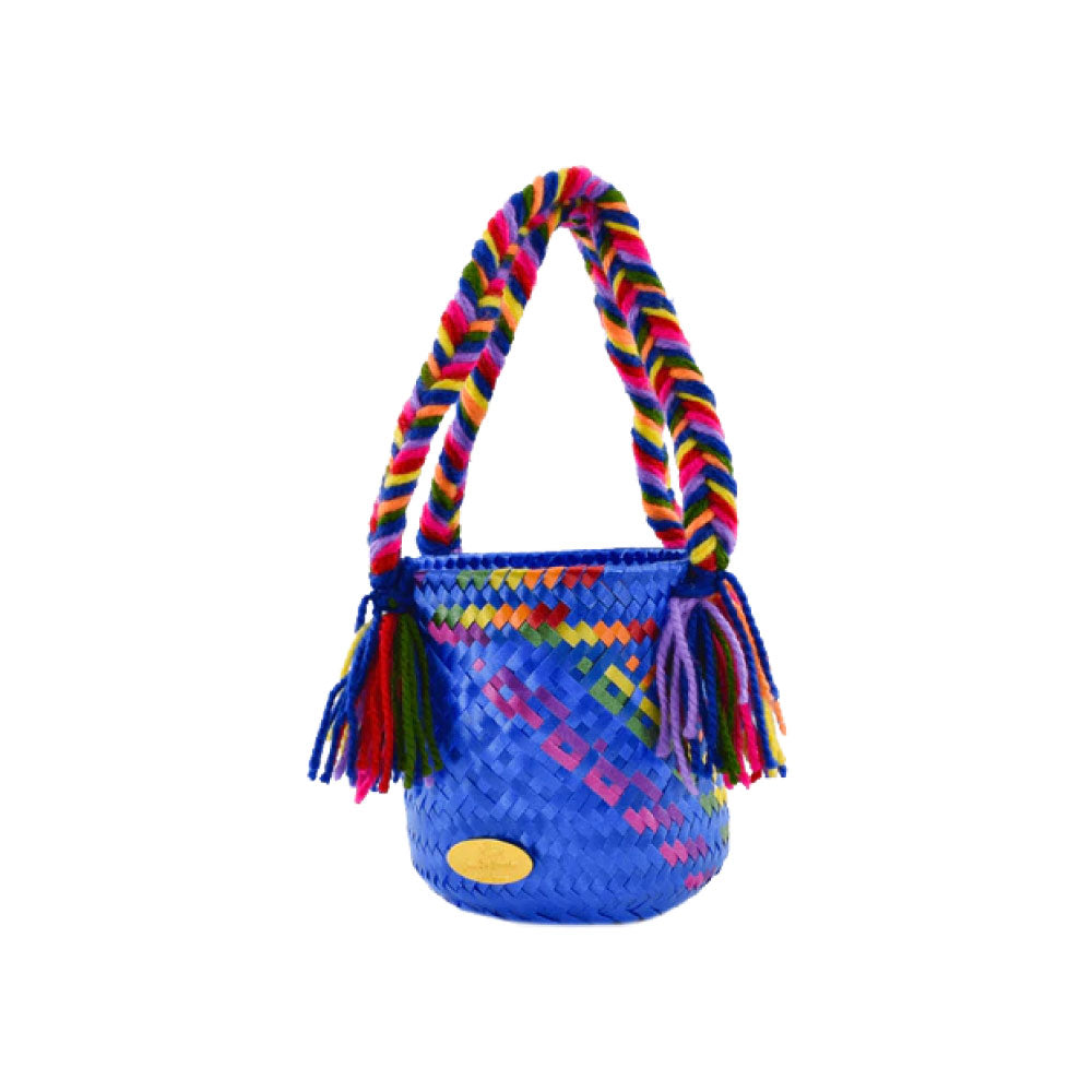 Image of Mini Bucket Bag in Blue Splash of Rainbow.